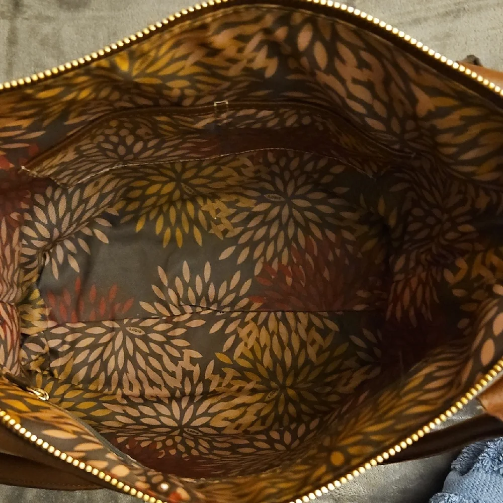 Lodis Brown Leather Tote Bag - Picture 3 of 4